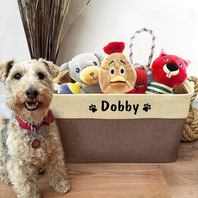 Personalized Dog Toy Basket